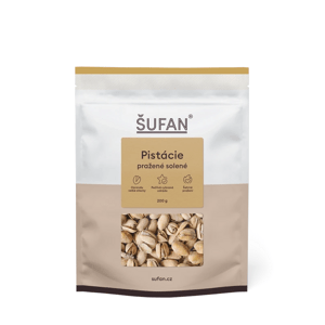 Šufan Pistácie pražené solené - přirozeně otvírané Hmotnost: 500 g