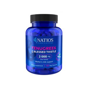 Natios Fenugreek & Blessed Thistle Extract, Pískavice & Benedikt, 2000 mg 120 veg. kapslí