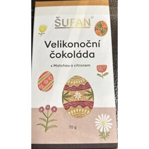 Šufan Velikonoční čokoláda s matchou a citronem 70 g