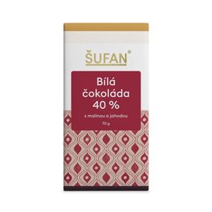 Šufan Bílá čokoláda 40% s malinou a jahodou 70 g